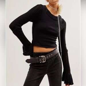 NWOT NWT free people cuffing season top - black size M
